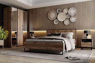 Спальня "Фолк" Комплектация 1 (Дуб Самдал) 
