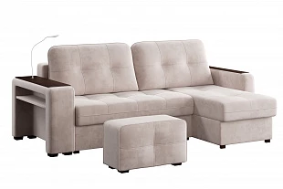 Диван-кровать угловой "SMART" Б4-2Т-1Пф-Б3 СК Модель 063 (Onix 03 темно-бежевый) 
