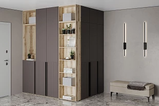 Прихожая Арден комплектация 2 (Софт Графит/Дуб Делано) 