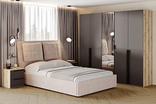 Спальня Арден комплектация 2 (Софт графит/Дуб делано) 