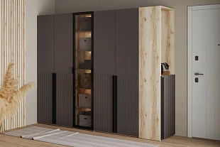 Прихожая Арден комплектация 3 (Софт Графит/Дуб Делано) 