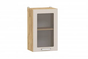 100.30 450 Шкаф навесной ("Вокс" (витрина), Сантьяго, Дуб Крафт Золотой) 