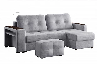 Диван-кровать угловой "SMART" Б4-2Т-1Пф-Б3 СК Модель 063 (Onix 13 темно-серый) 
