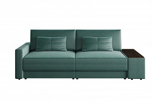 Диван Киото Комплектация 1 (Clever 22 зеленый, накладка Венге) 