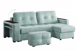 Диван-кровать угловой "SMART" Б4-2Т-1Пф-Б3 СК Модель 063 (Onix 07 мятный) 