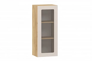 100.32 400 Шкаф навесной "Асти" (Сантьяго/Дуб Крафт золотой, витрина) 